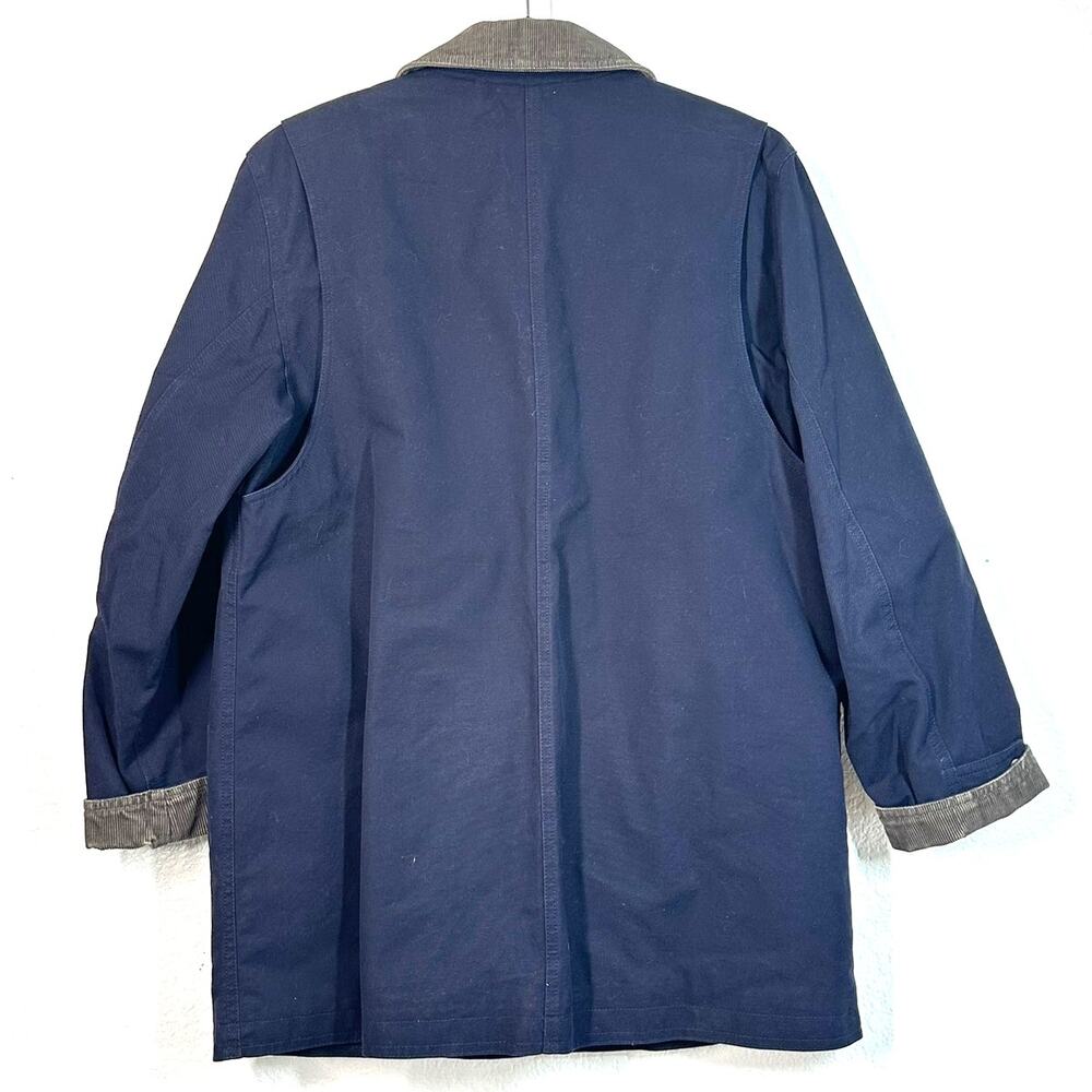 M Lands' End navy blue cotton canvas barn jacket Coat Gorpcore Cabincore 6-8 - Picture 4 of 7